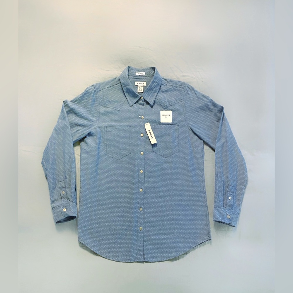 Ariat Women’s Blue Cotton Button Down Shirt